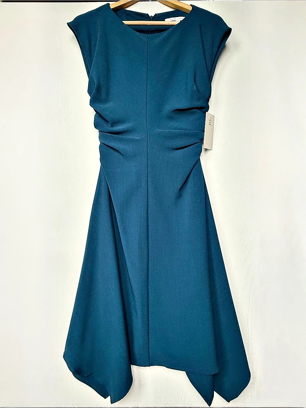 Julia Jordan Asymmetrical Ruched Dress in Blue Size Medium NWT